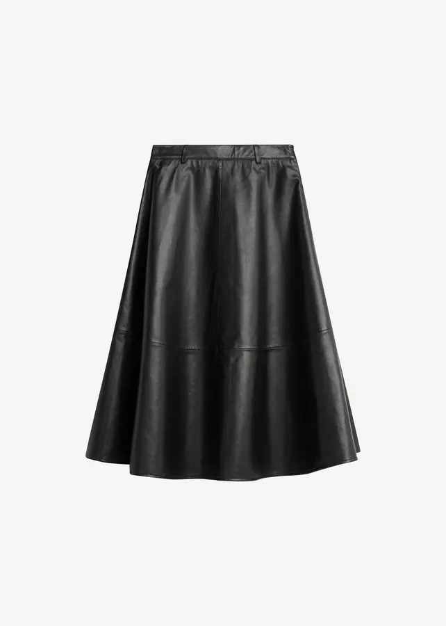 Slate Belted Leather Midi