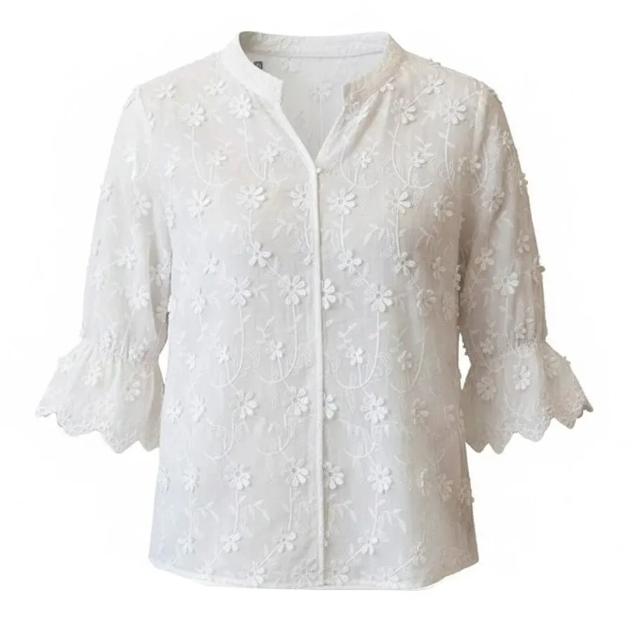 Embroidered Chiffon Blouse