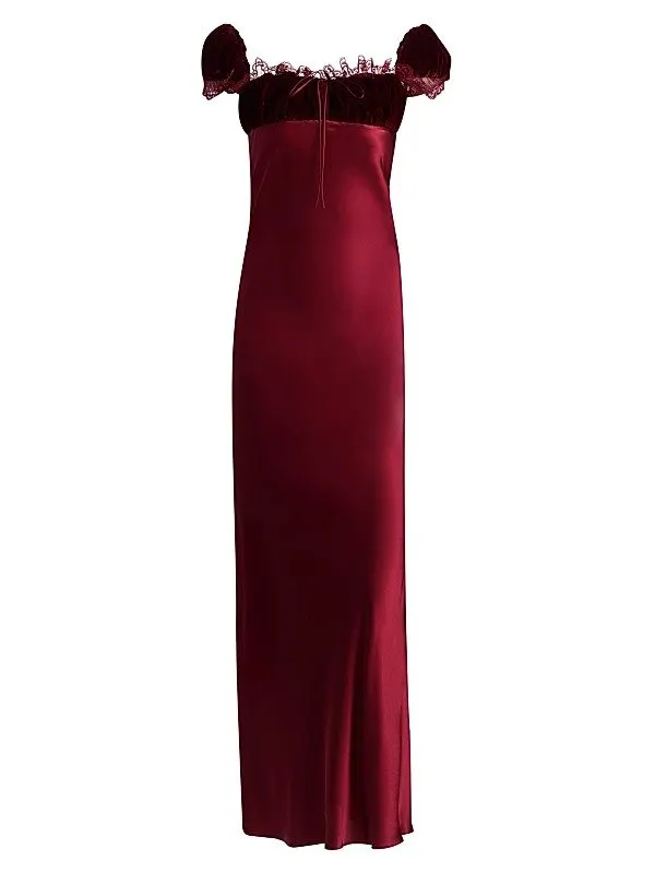 Cabernet Velvet Slip Gown