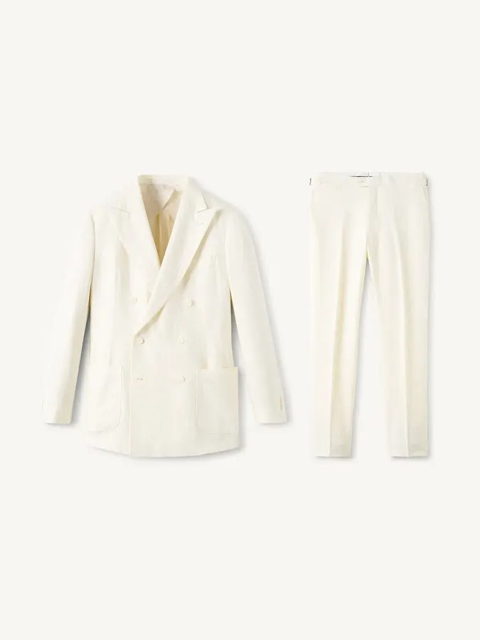 Ivory Double-Breasted Suit Set