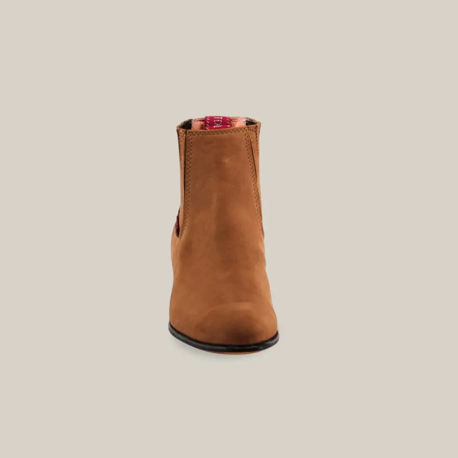 Cognac Heeled Ankle Boots