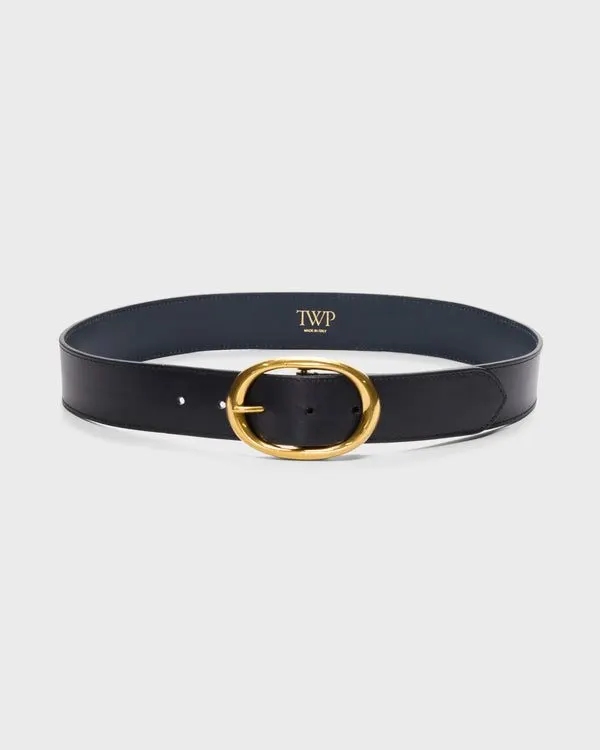 Midnight Polished-Buckle Belt