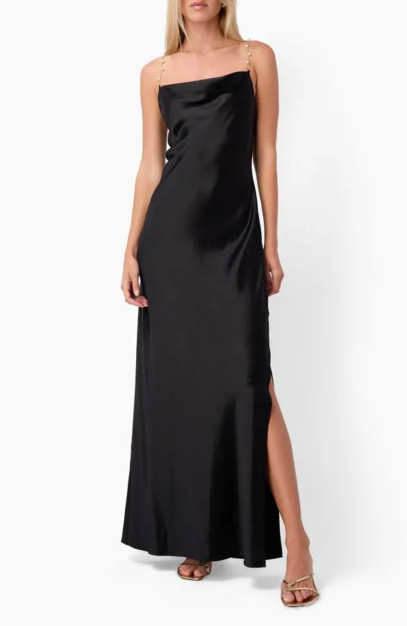 Black Pearl Satin Slip