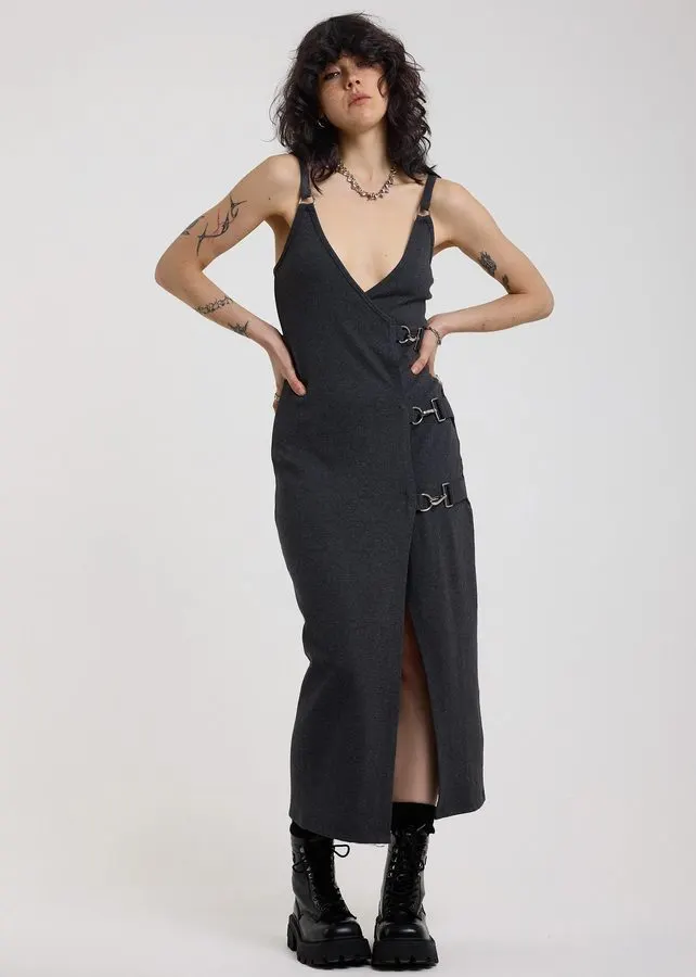 Noir Wrap Midi Dress