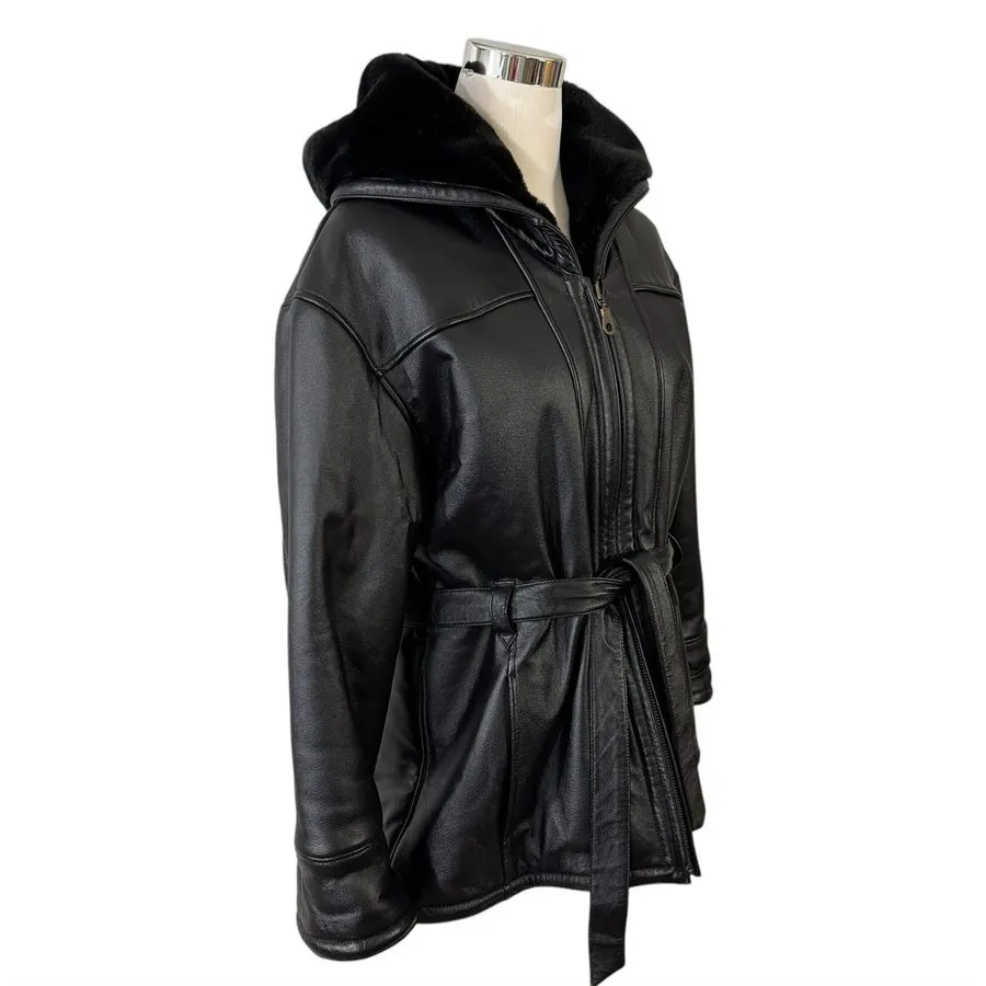 Midnight Belted Leather Jacket