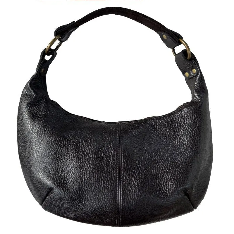 Espresso Leather Hobo Bag