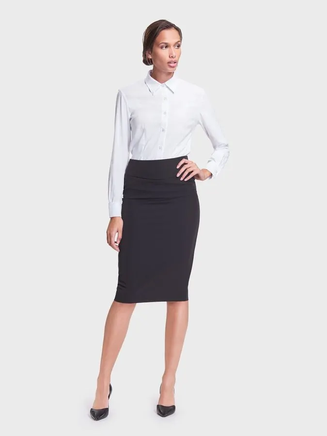 Noir Tailored Pencil Skirt