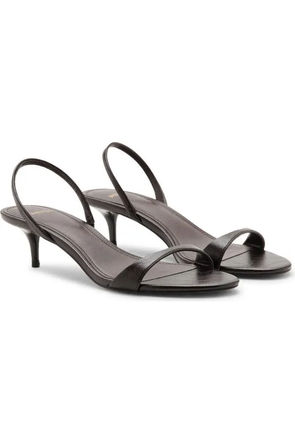 Midnight Kitten-Heel Slingback Sandal