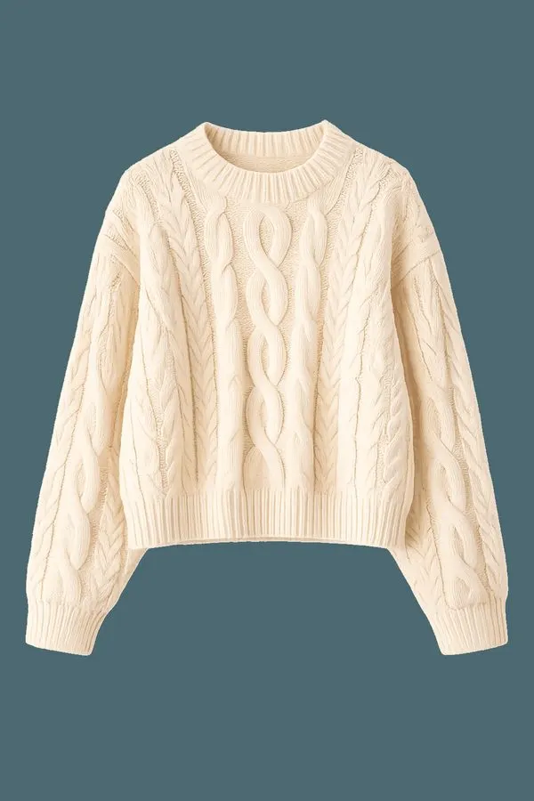 Ivory Cable-Knit Sweater