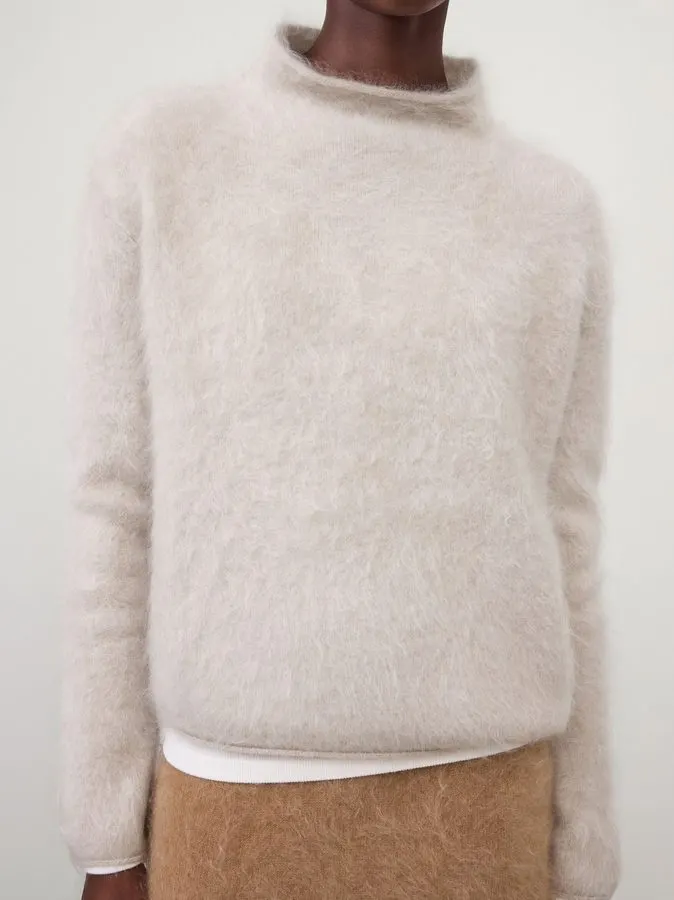 Sand Brushed-Knit Sweater