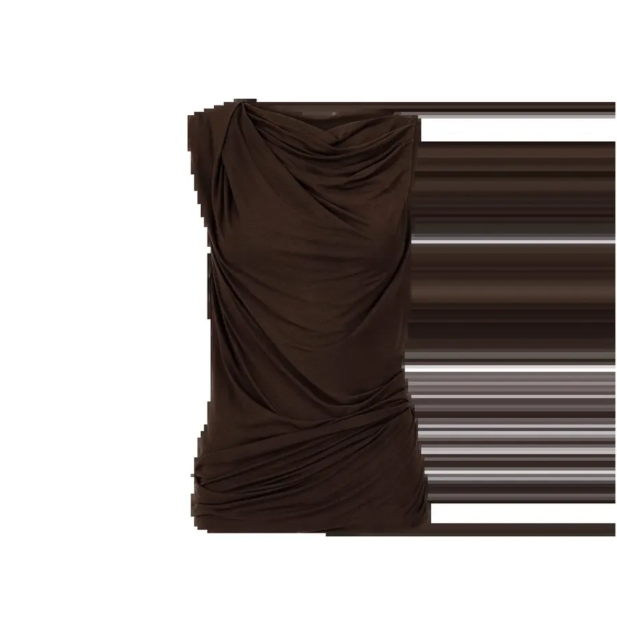 Draped Silk Shell Top