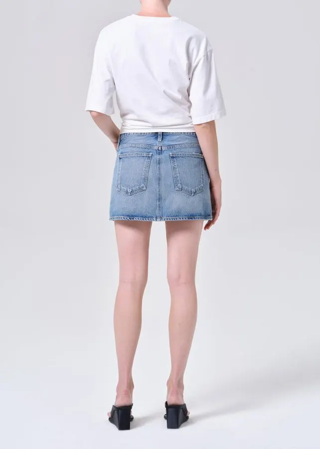 High-Waist Denim Mini Skirt