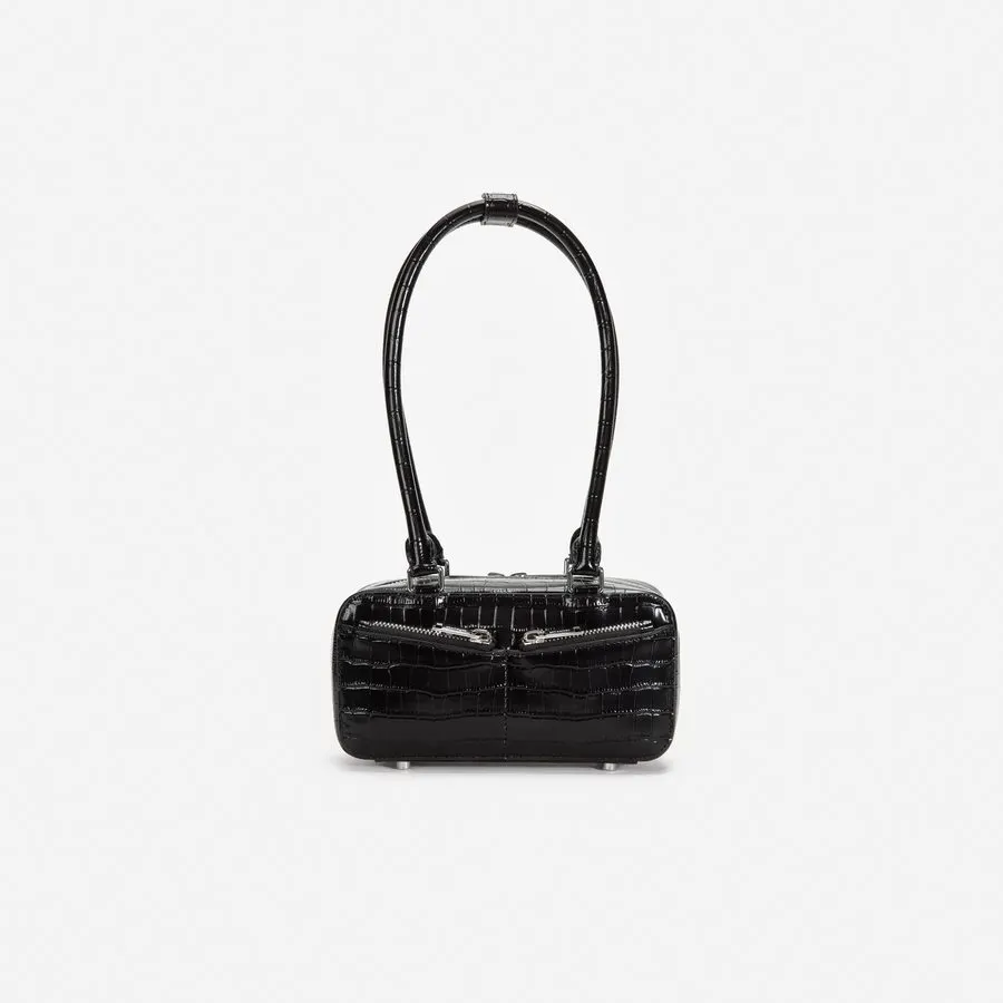 Midnight Croc-Effect Mini Bag