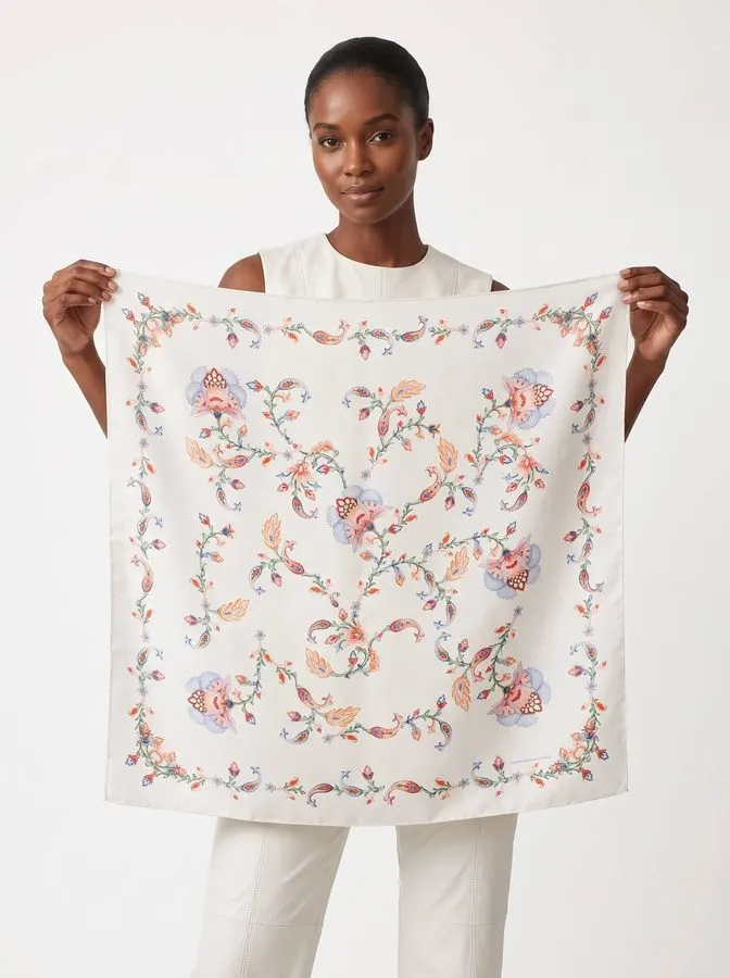 Nocturne Floral Silk Foulard