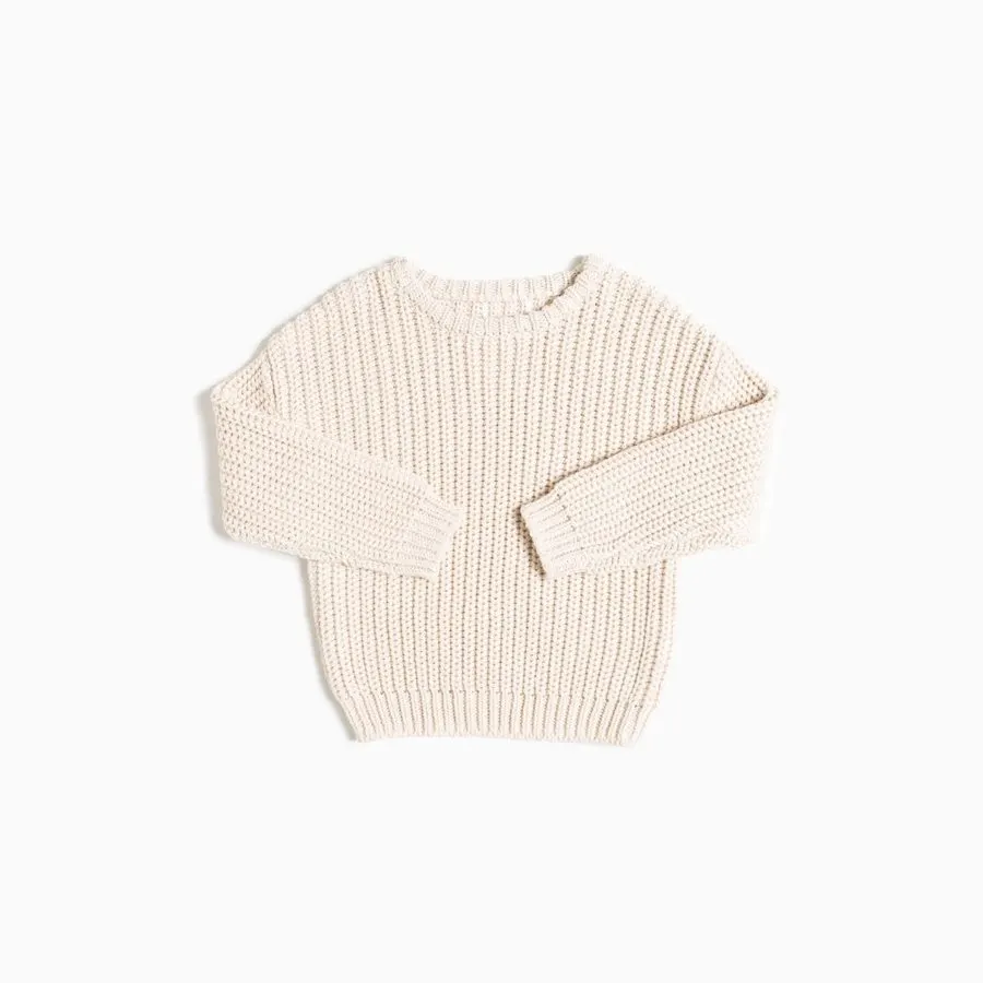 Cropped Ribbed Knit Sweater