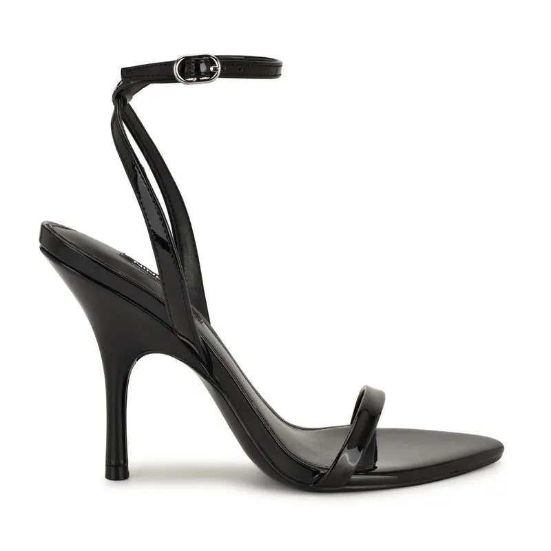 Noir Stiletto Ankle-Strap Sandal