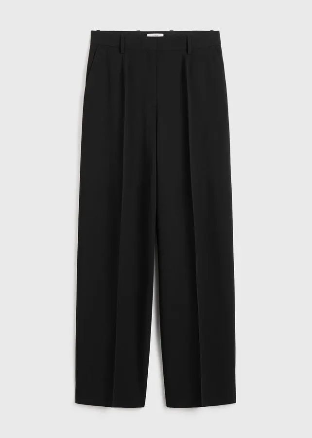 Black Fluid Wide-Leg Trousers