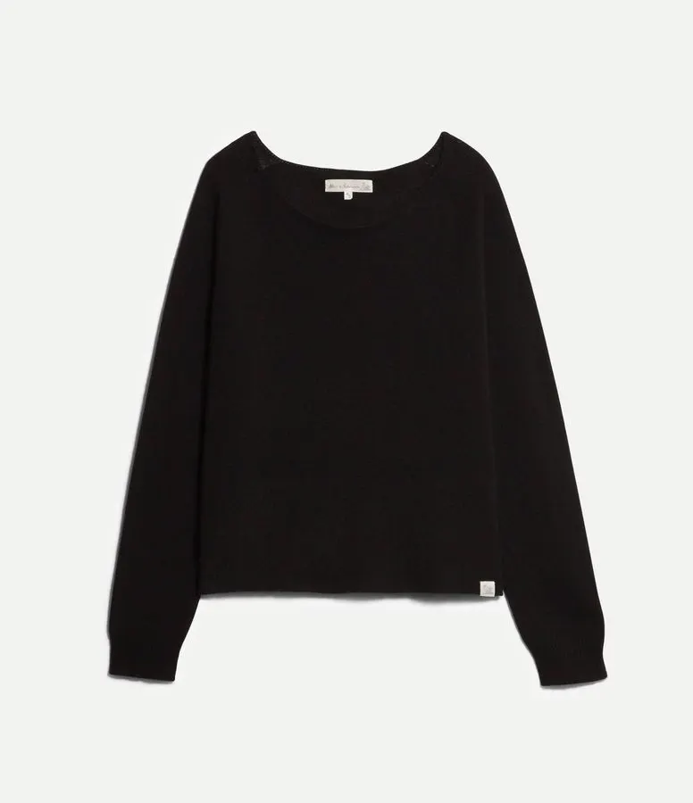 Black Merino Wool Crewneck