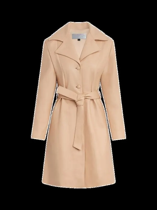 Sculpted Beige Trench