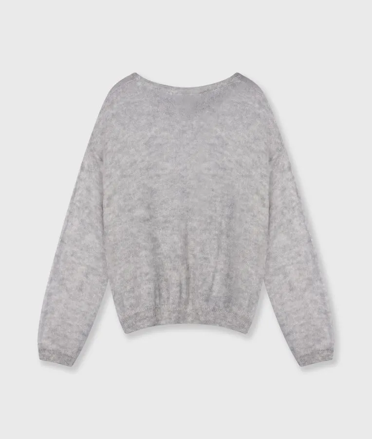 Dove Grey Fine-Knit Sweater