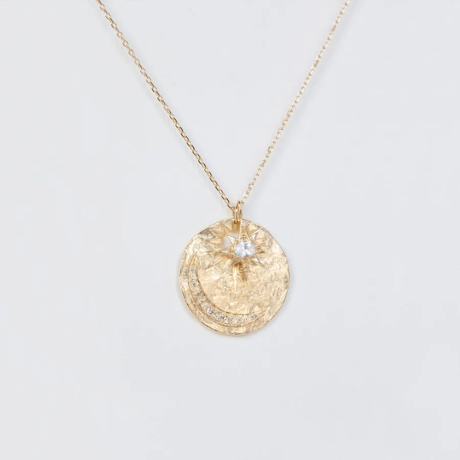 Celestial Coin Pendant Necklace