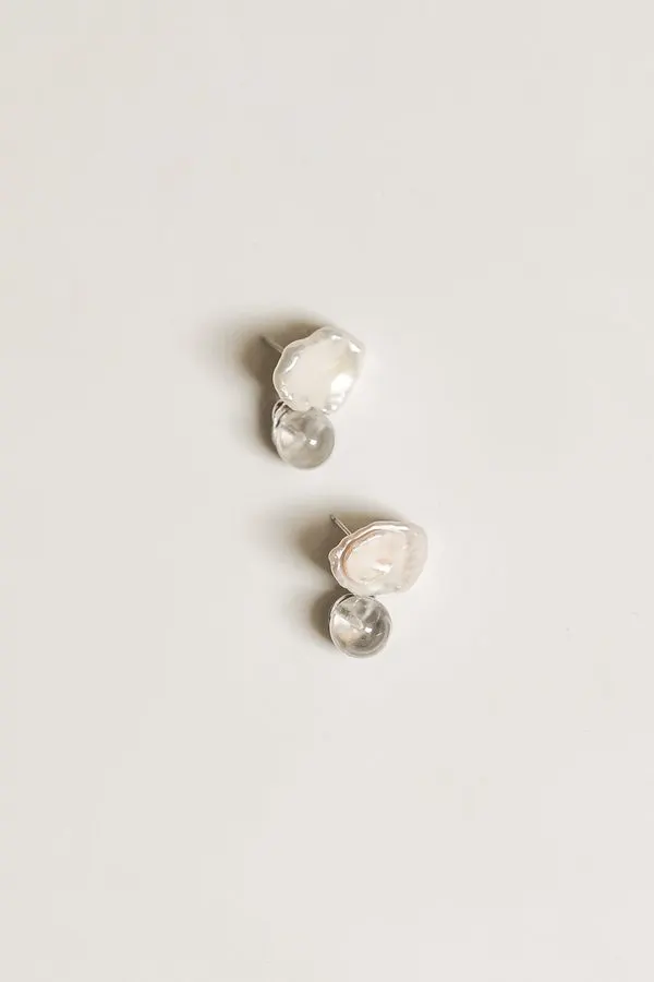 Ivory Pearl Drop Studs