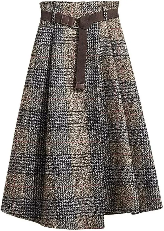 Tartan Pleated Wool-Blend Midi