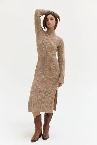 Thora Cable-Knit Midi Dress