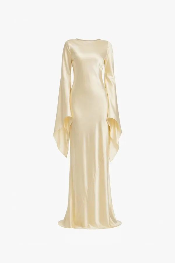 Gilded Shadow Satin Gown