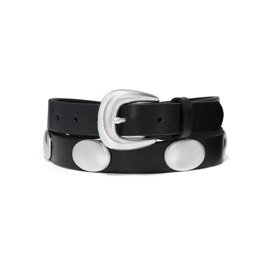 Midnight Polished-Buckle Belt