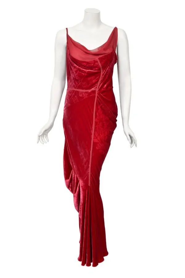 Rubis Draped Red Gown