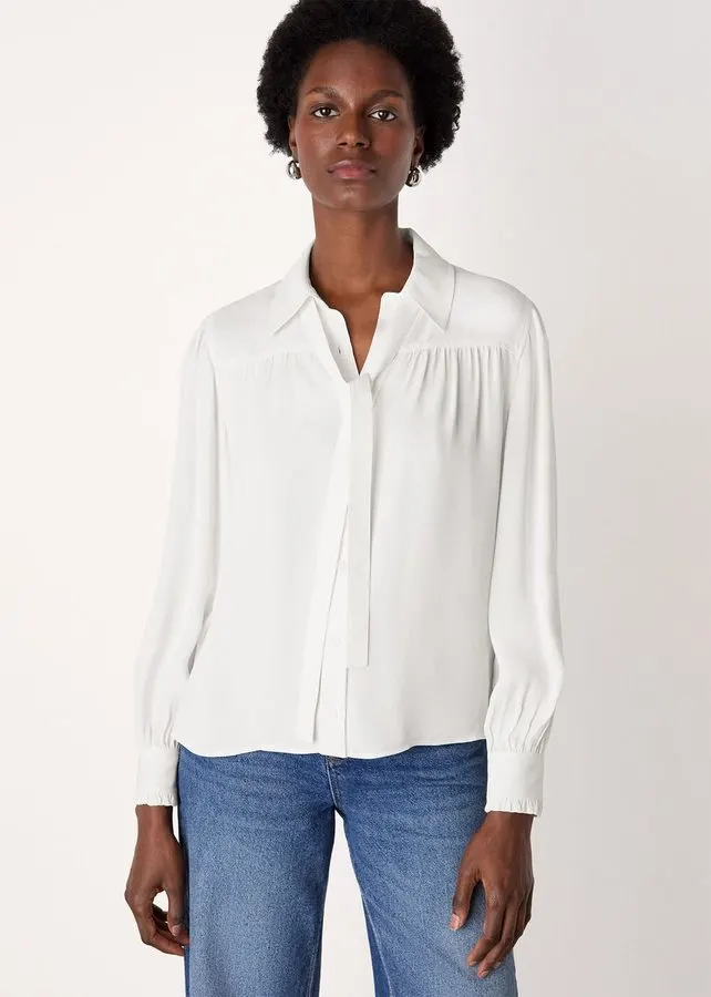 Warm Ivory Crepe Blouse