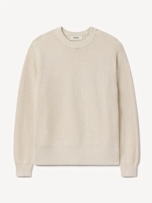 Sand Ribbed Wool Sweater