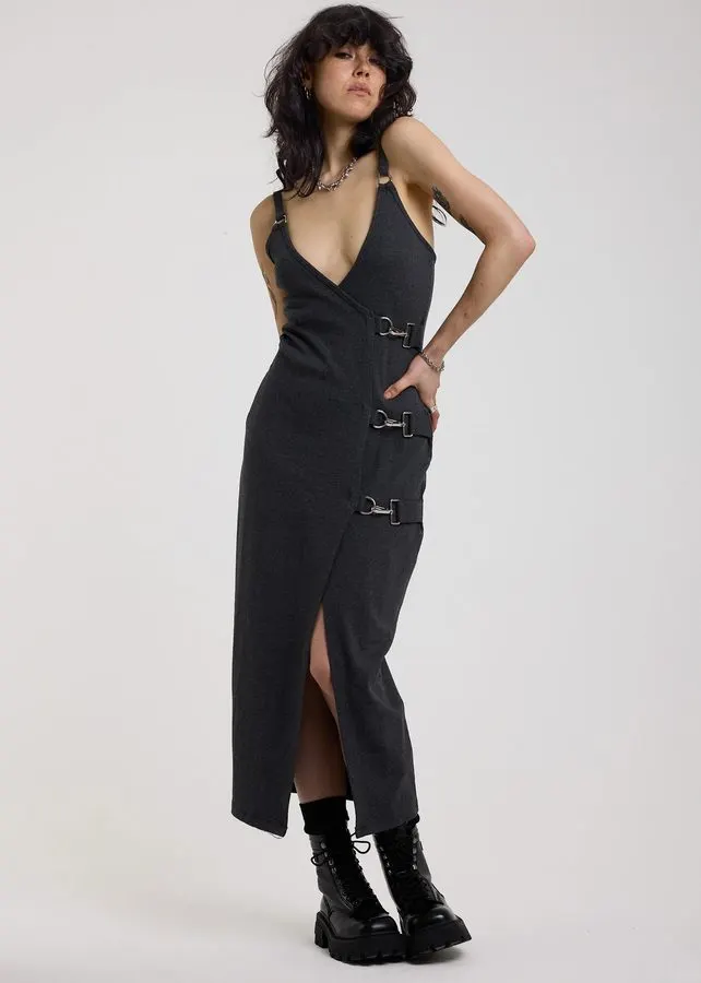 Noir Wrap Midi Dress