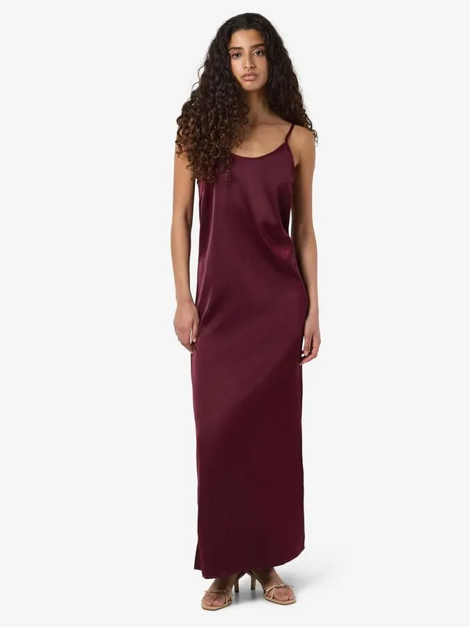 Plum Satin Slip Dress