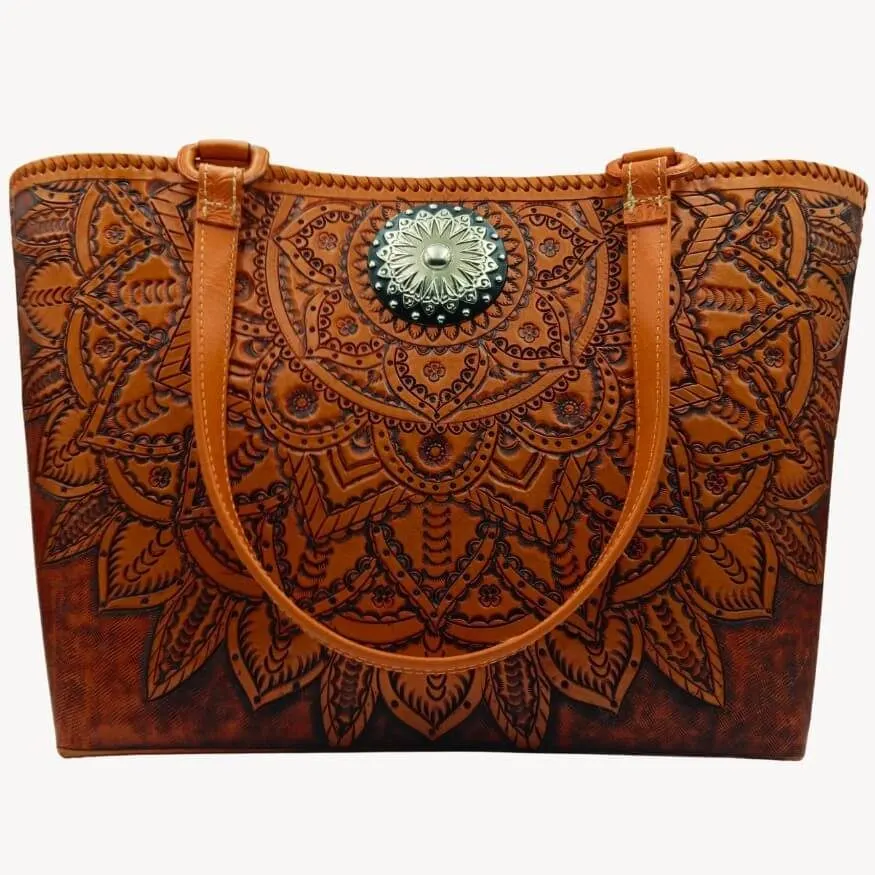 Heirloom Hand-Tooled Leather Tote