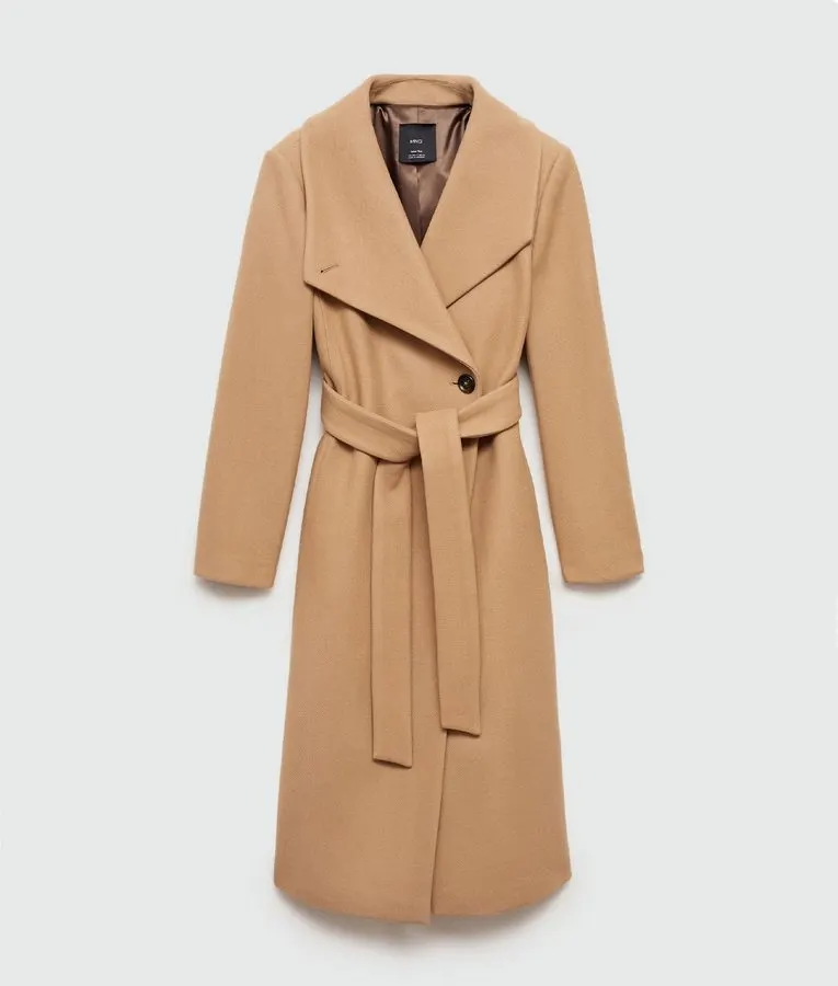 Camel Wrap Trench Coat