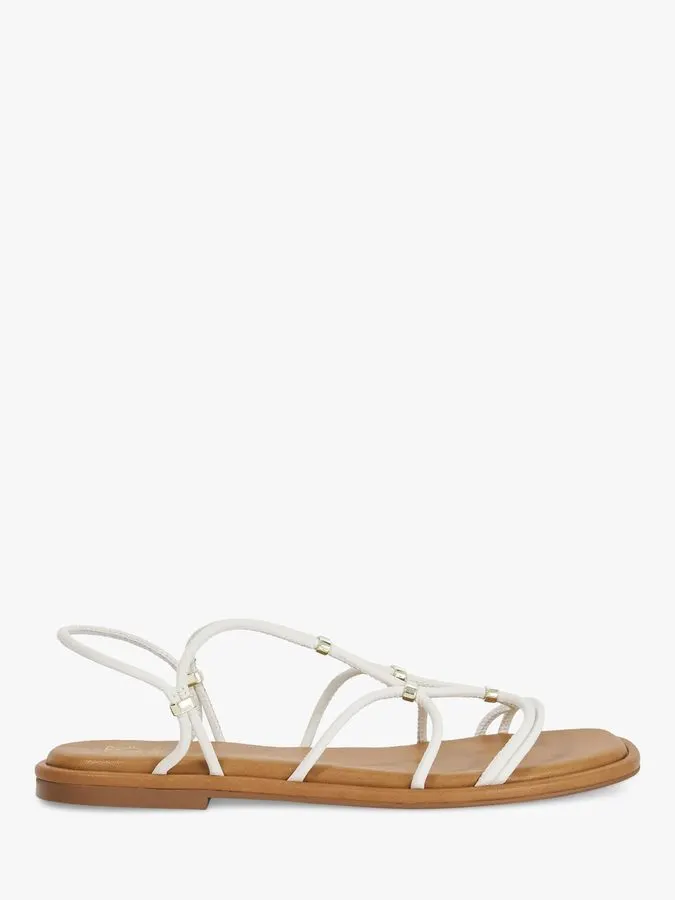 Dune Leather Cross-Strap Flat