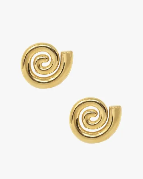 Gilded Spiral Statement Earrings