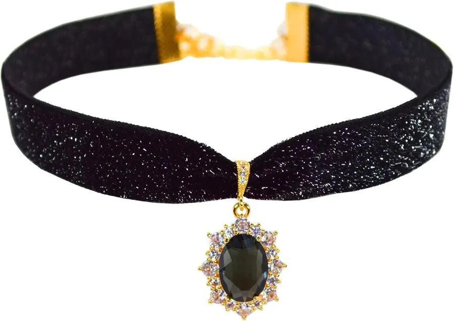 Velvet Noir Gold Choker