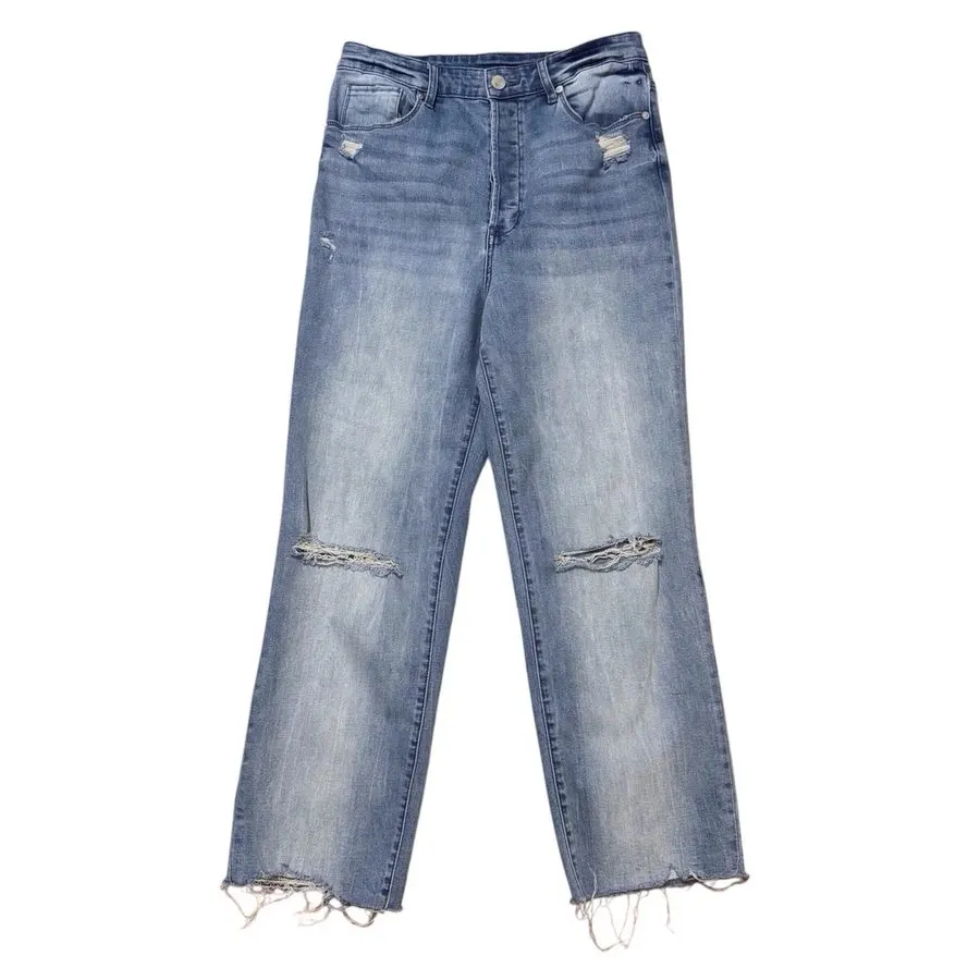 Distressed Straight Jeans
