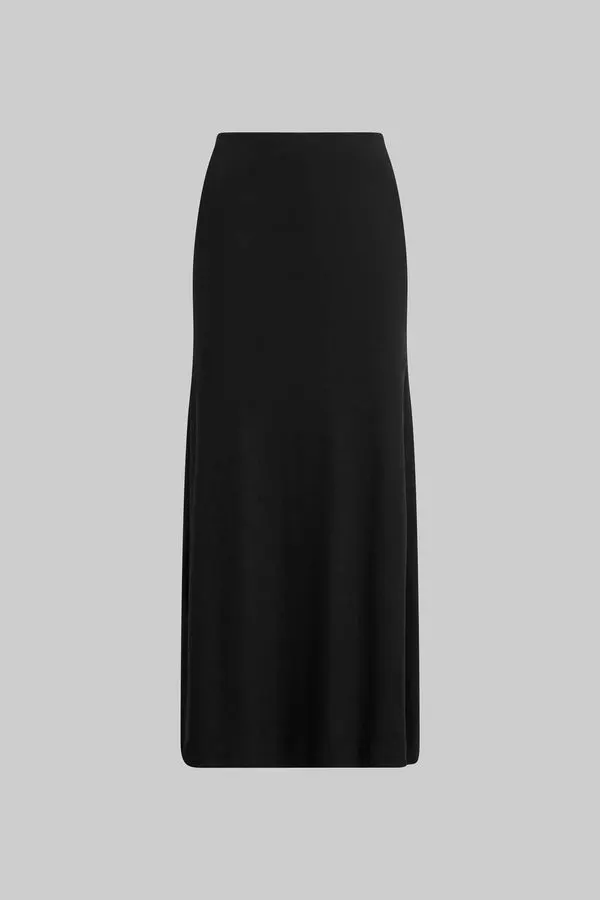 Noir Georgette Midi Skirt