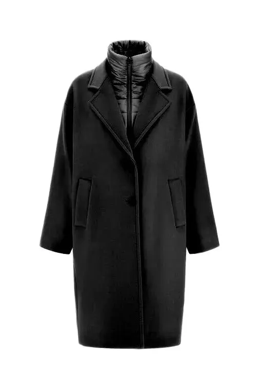 Onyx Double-Breasted Wool Coat