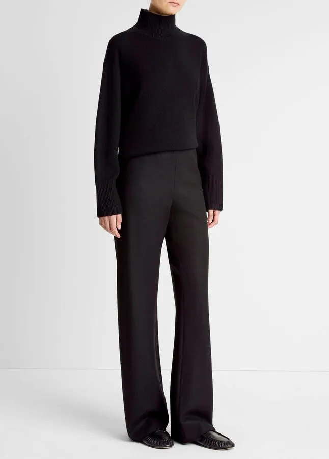 Black Wool-Blend Trousers