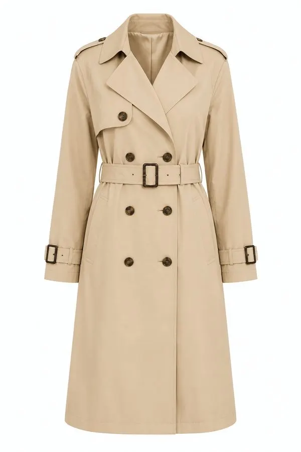 Tan Belted Trench