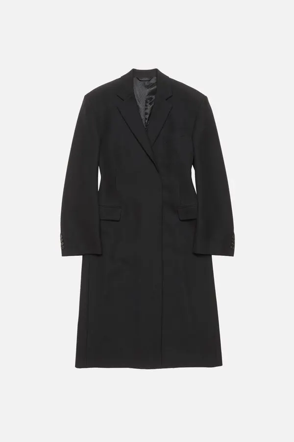 Onyx Double-Breasted Wool Coat