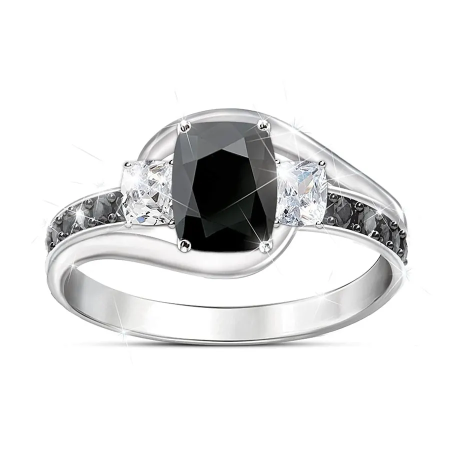 Velvet Noir Cocktail Ring