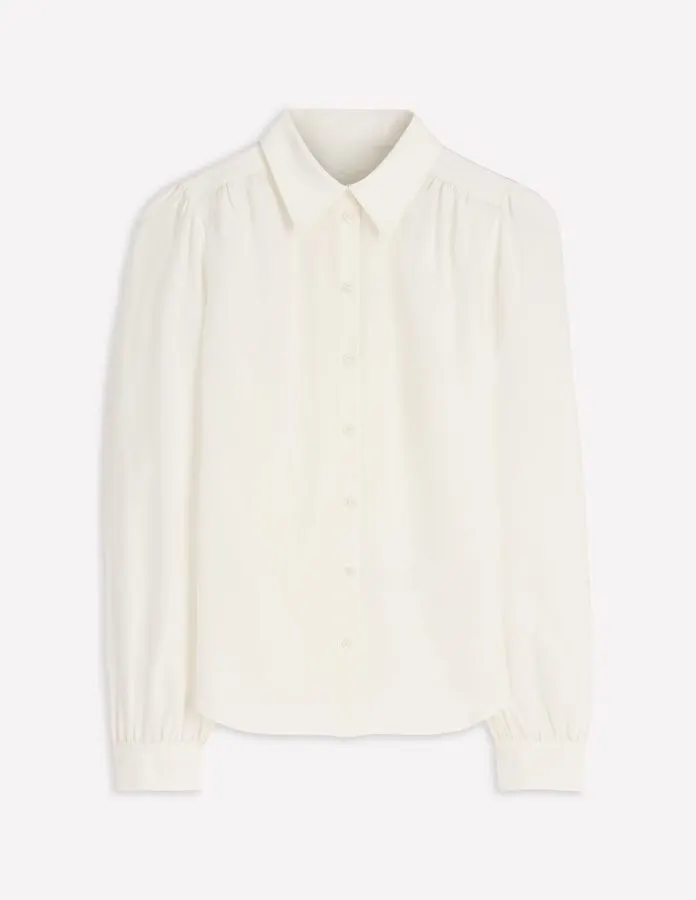 Ivory Stretch-Silk Shirt