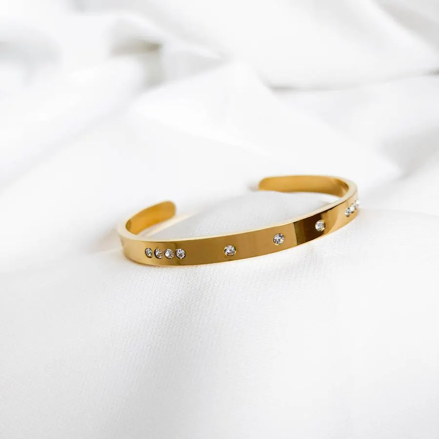 Etoile Crystal Gold Bangle