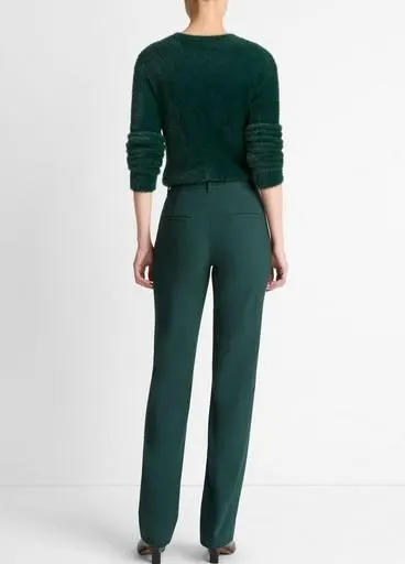 Forest Green Satin Cigarette Trousers